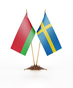 白俄罗斯和瑞典的微型国旗