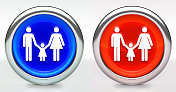 家庭图标上的按钮与金属边缘