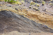 火山灰中的地质接触