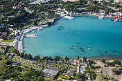 航空爱琴海海岸湾与海滩