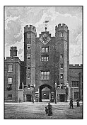 伦敦的古董照片:圣詹姆斯宫的大门