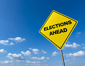 选举即将来临-道路警告标志