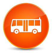 巴士图标优雅橙色圆形按钮