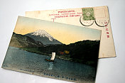 古老的日本明信片，富士山