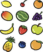 五颜六色的水果图标 五颜六色的水果图标