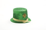 绿色圣帕特里克节帽子孤立在白色